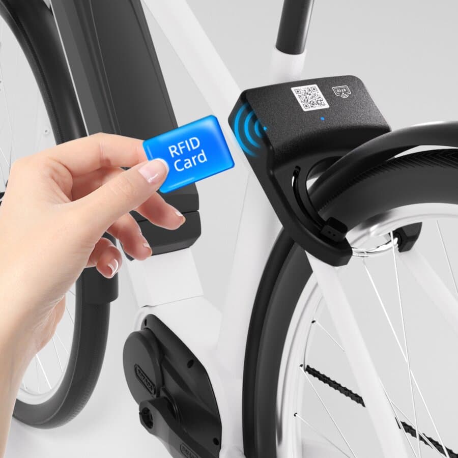 Lacăt inteligent pentru bike-sharing — GPS, Bluetooth (BLE), deblocare cod QR