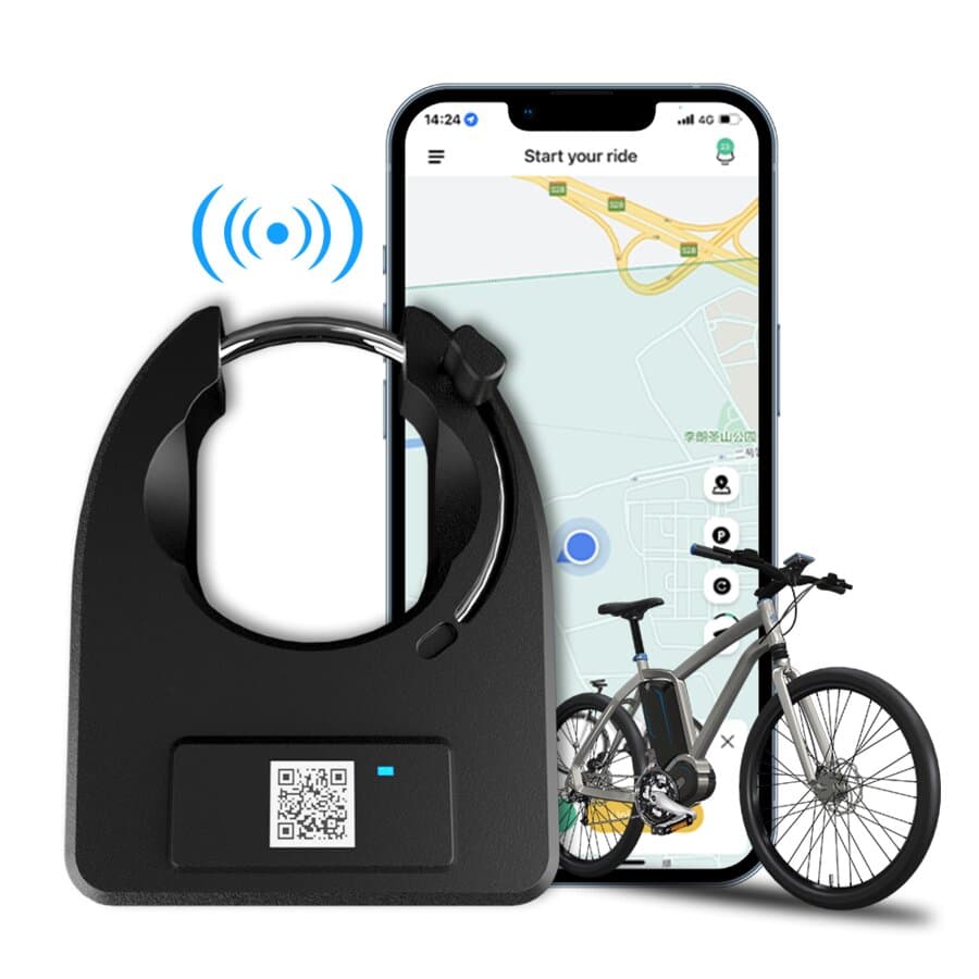 Lacăt inteligent pentru bike-sharing — GPS, deblocare aplicație mobilă