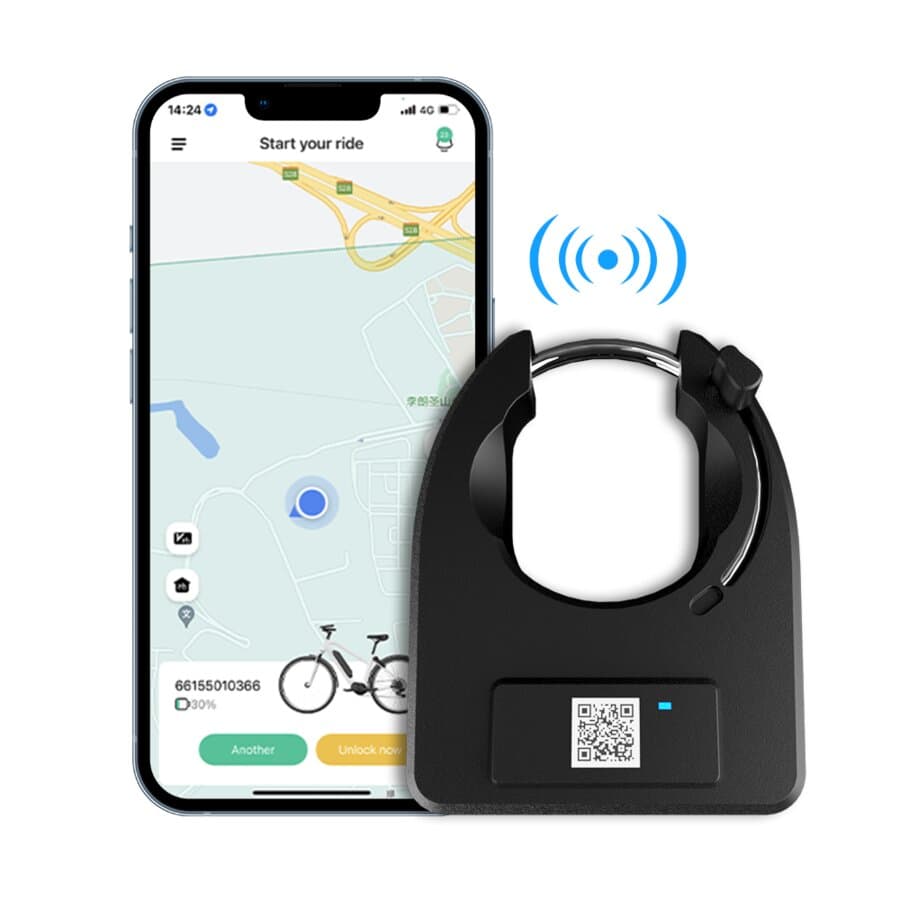 Lacăt inteligent pentru bike-sharing — GPS, Wi-Fi, deblocare RFID, panou solar