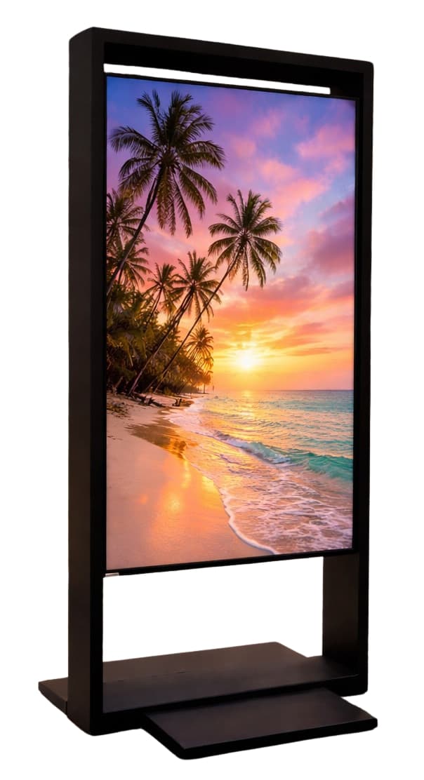 Kiosk / Totem Indoor back-to-back 75'' - EVOBOARD dublu fara touch cu display 75", 4K, 500cd, Android 11,Negru