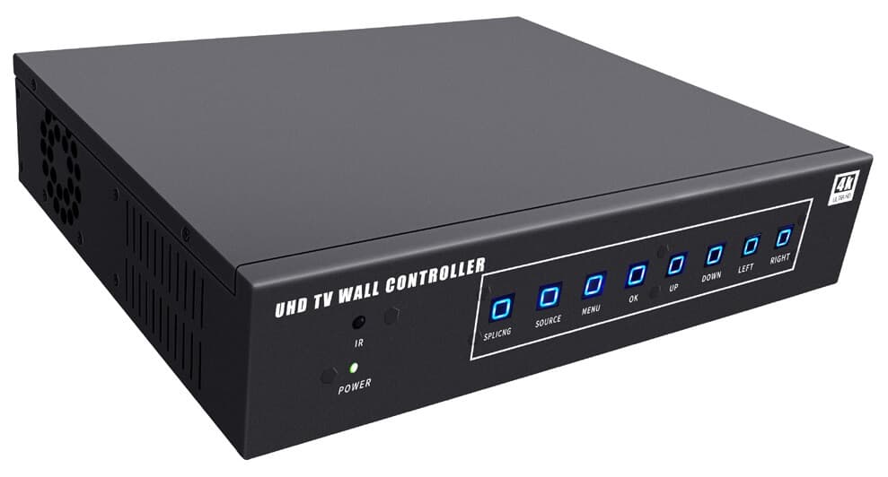 3x3 Video-Wall Controller cu 3 Intrari 4K: 1xHDMI 1.4+1xHDMI 2.0+1xDP 1.2 + 9 Iesiri Full HD, Multi-Viewer, Telecomanda