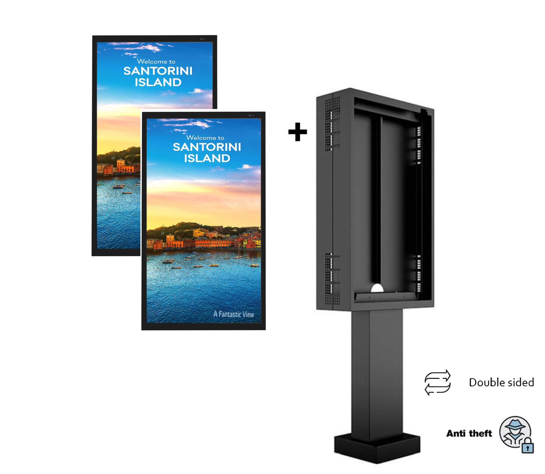 Kiosk / Totem Outdoor back-to-back 49''  - Multibrackets MB-1134 si Display LG 49XE4F-M.AEU FULL HD, 49", 4000 nits