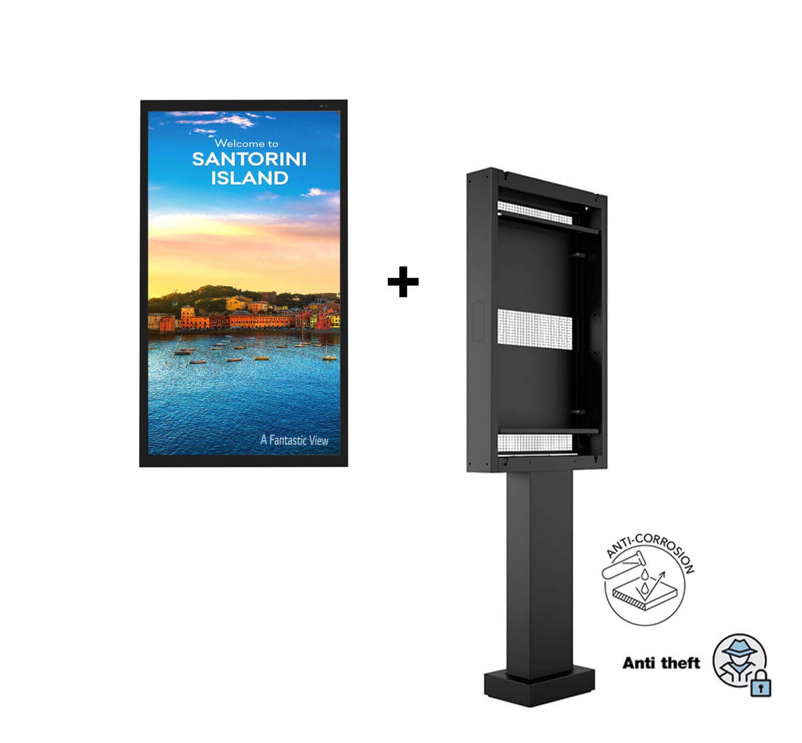 Kiosk / Totem Outdoor 49'' - Pro Single Multibrackets MB-8101 si Outdoor Display LG 49XE4F-M.AEU FULL HD, 49", 4000nits