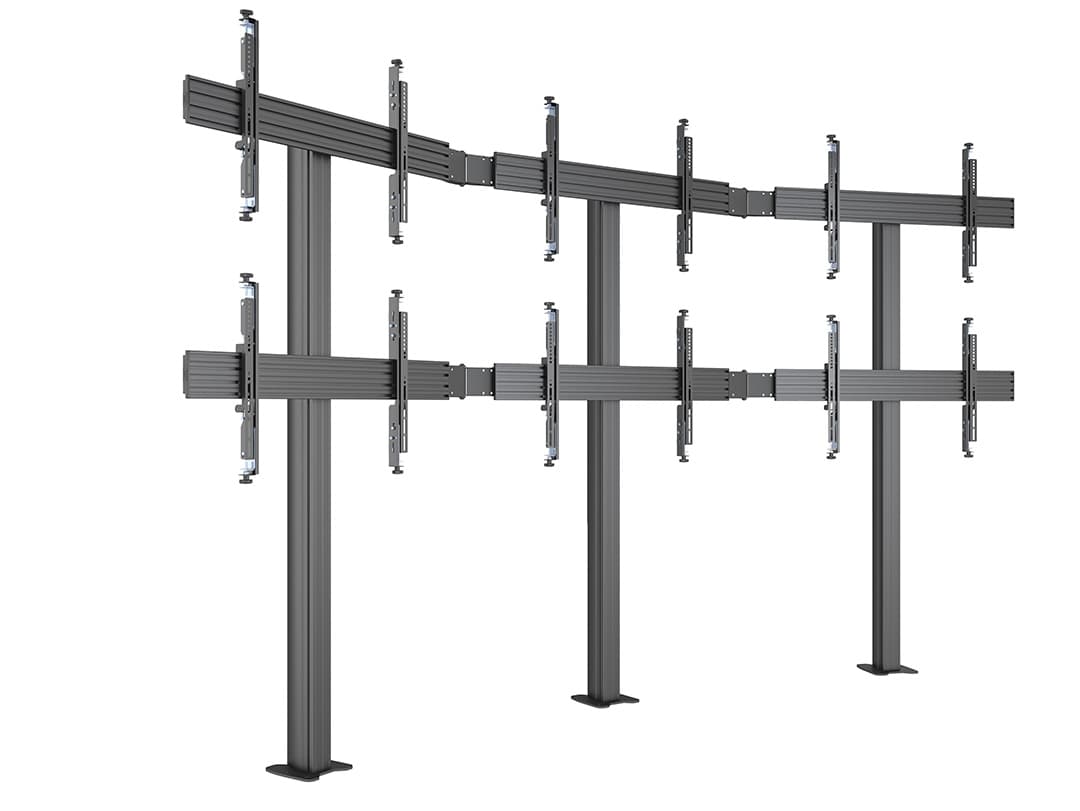 Stand Video Wall MBFMC 3x2U Multibrackets MB-4639, 32-65", brațe reglabile, max.30 kg/afisaj, montaj pe podea, negru