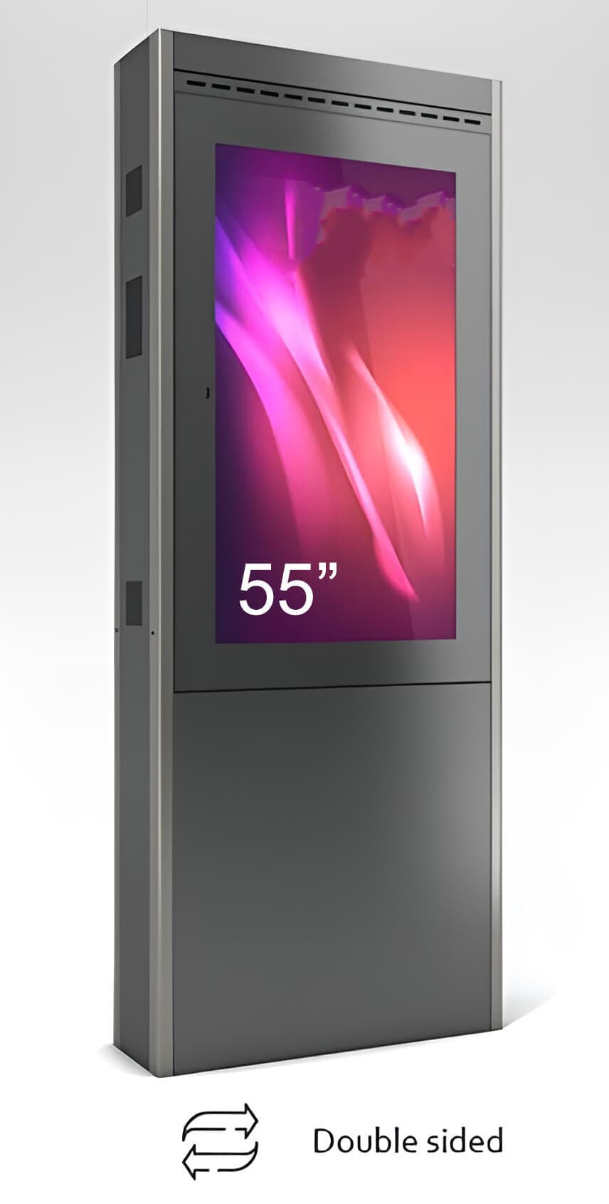 Totem de exterior cu doua fete WX ,WXDV55N-BBB, pentru display 55'', inaltime 222 cm, 103 kg, dim.834x2220x100mm