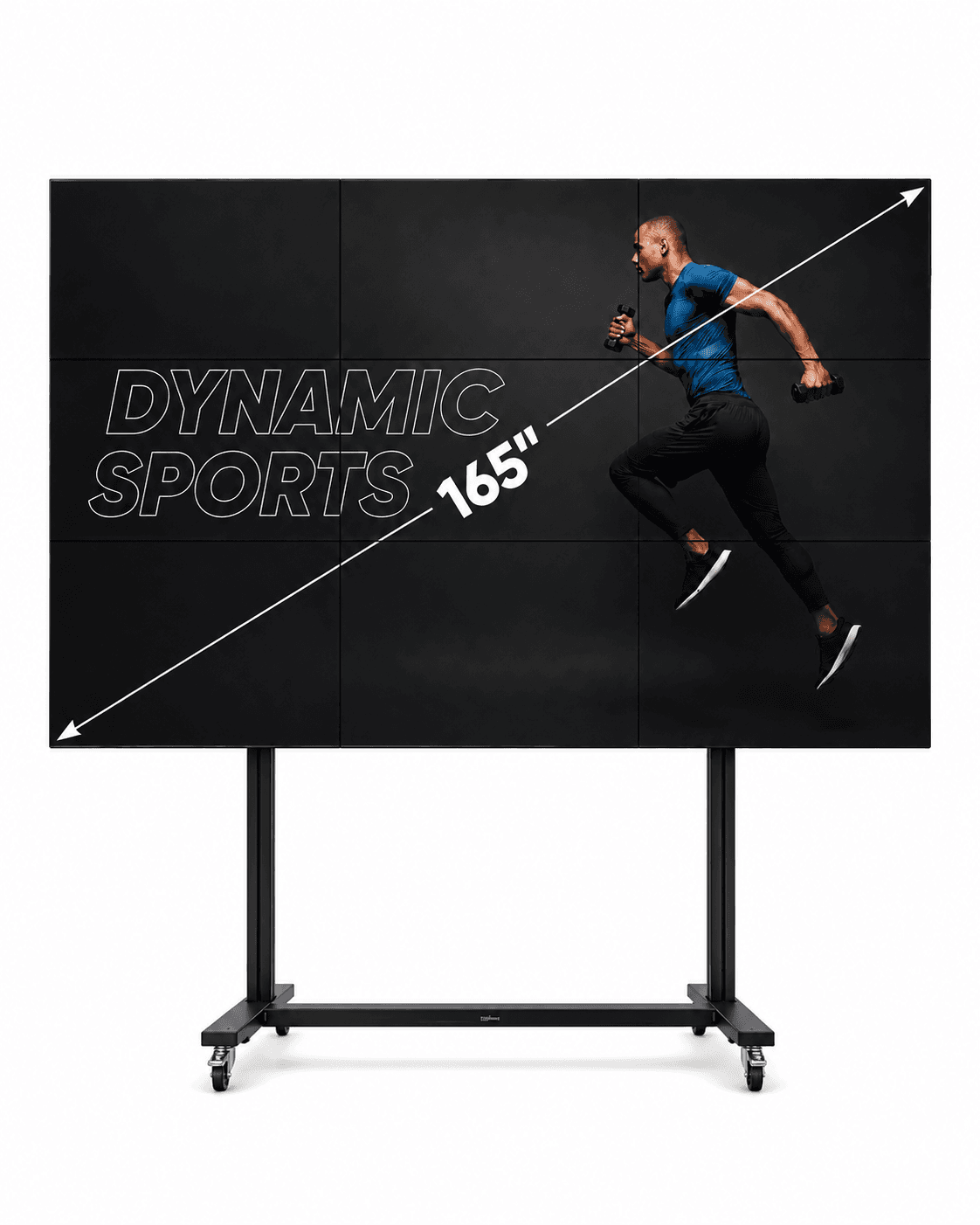 Solutie VideoWall cu baza mobila Vogel's 3x3, 9 x Display-uri SMART Signage LG 55VL5PJ - Bezel 3.5mm edge to edge