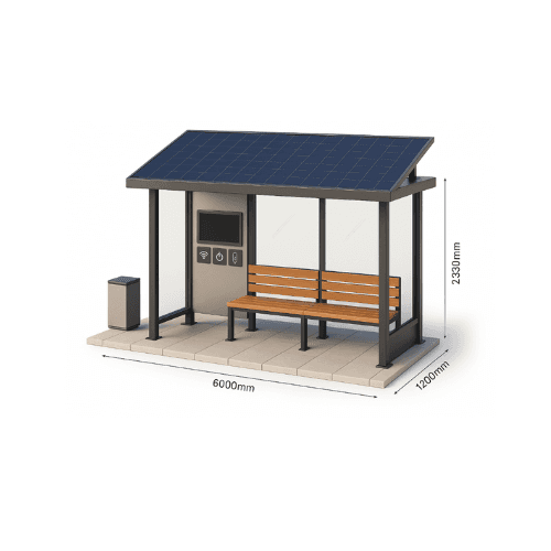 Stație de autobuz — structură metalică 6 m