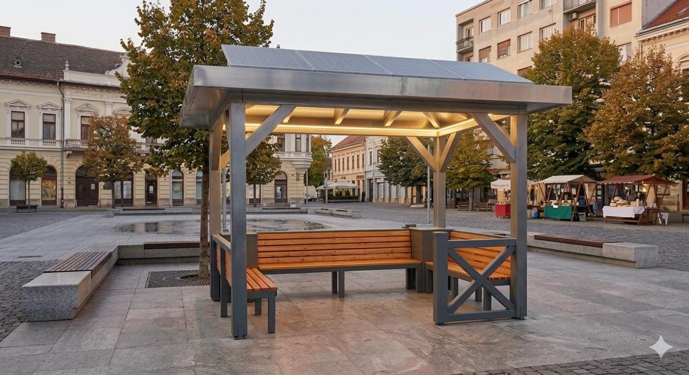 Foișor Smart V1 — pavilion solar cu Smart Hub