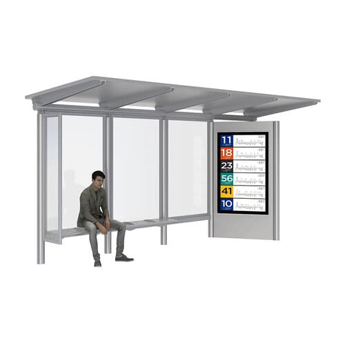 Stație de autobuz contemporană din aluminiu cu casetă LED de 5000 lumeni