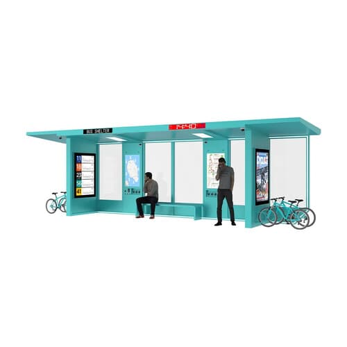 Stație de autobuz solară cu panou LED publicitar — 10,5 m