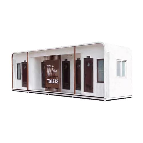 Cabină sanitară mobilă cu toaletă și duș