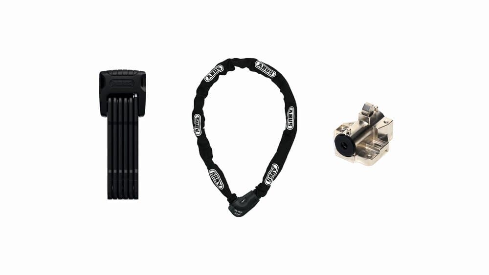 Set Abus Bordo 6500 + CityChain 1060/1400 + lacăt baterie STePS (One Key)
