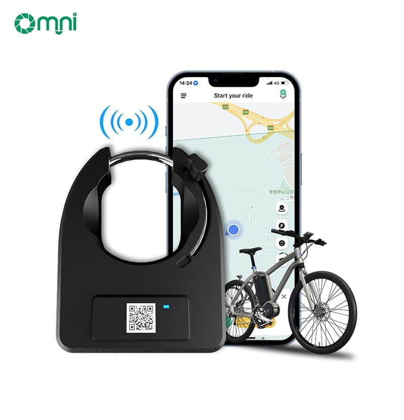 Lacăt inteligent pentru bike-sharing — GPS, deblocare cod QR