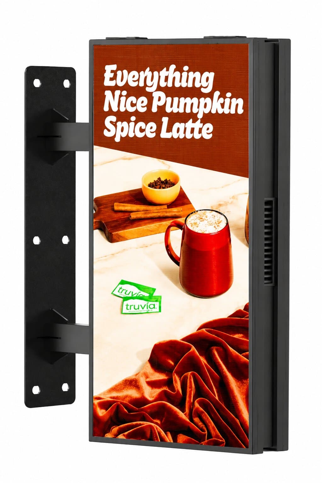 Ecran LED Outdoor Shop Signage Față-Verso, Pixel Pitch 2.5, 640x1120 mm, 4500 cd/m², IP65 – Montaj pe Perete