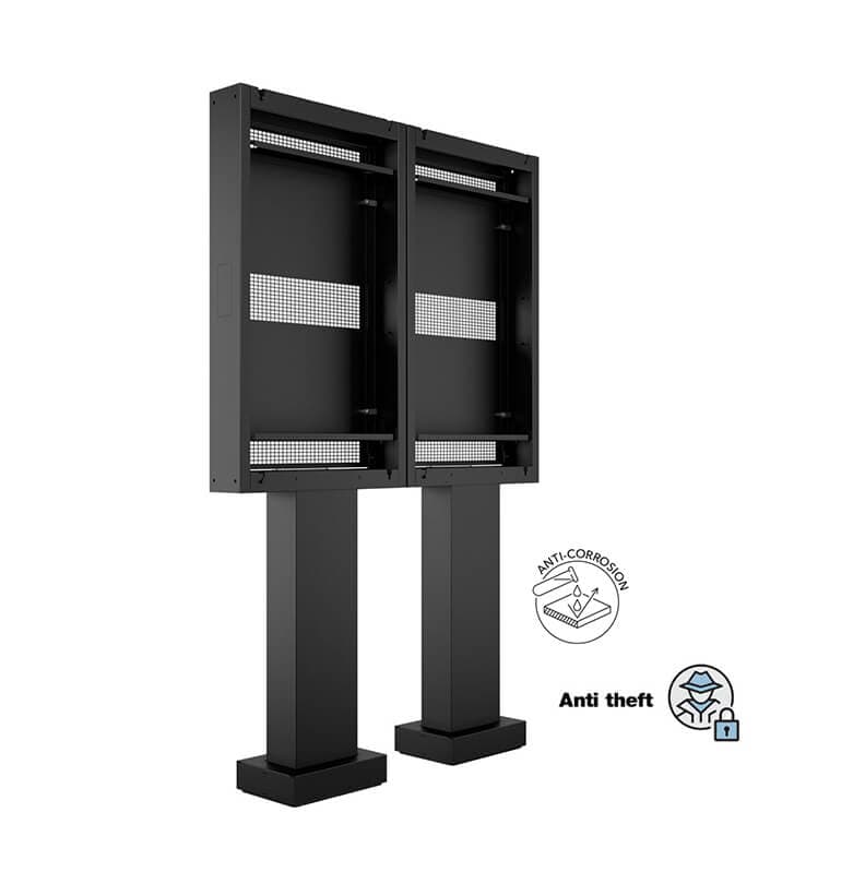 Totem Outdoor Pro Dual pentru LG 55XE4F-M, Multibrackets MB-6985, 55", antifurt, negru