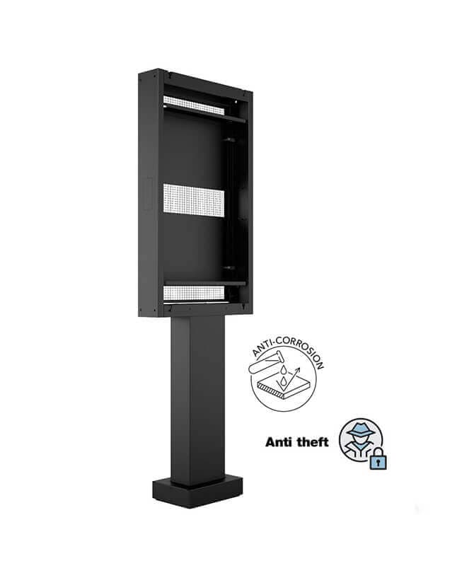 Totem Outdoor Pro Single pentru LG 49XE4F-M, Multibrackets MB-8101, 49", max.50kg, antifurt, negru