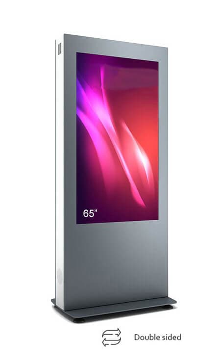 Totem de interior cu doua fete B04 , B04V65N-SAB, pentru display 65'', fara sticla securizata frontala
