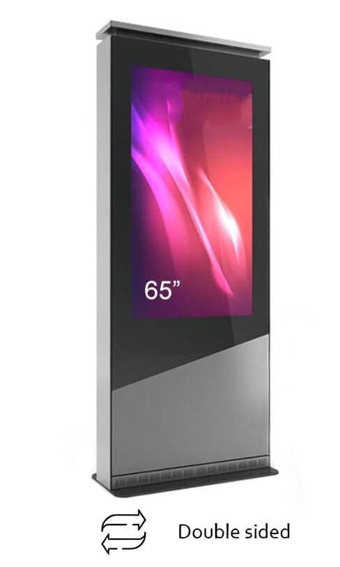 Totem de interior cu doua fete X01 ,X01V65N-SBB, pentru display 65'', sticla frontala securizata