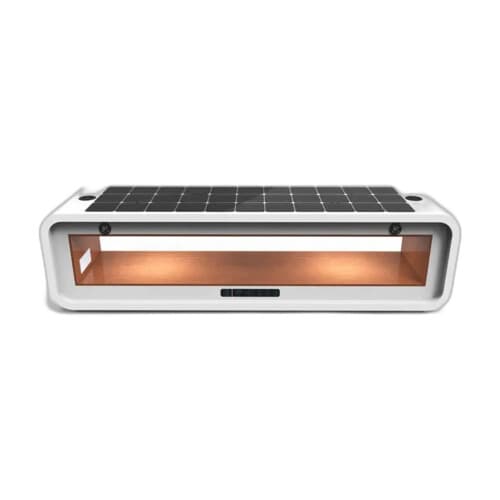 Bancă solară cu casetă luminoasă publicitară