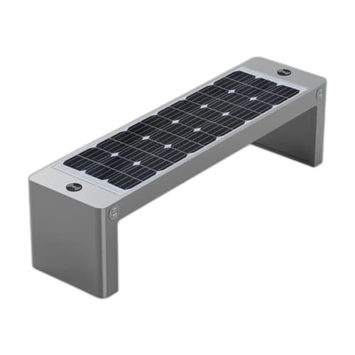 Bancă solară metalică cu încărcare — design minimalist
