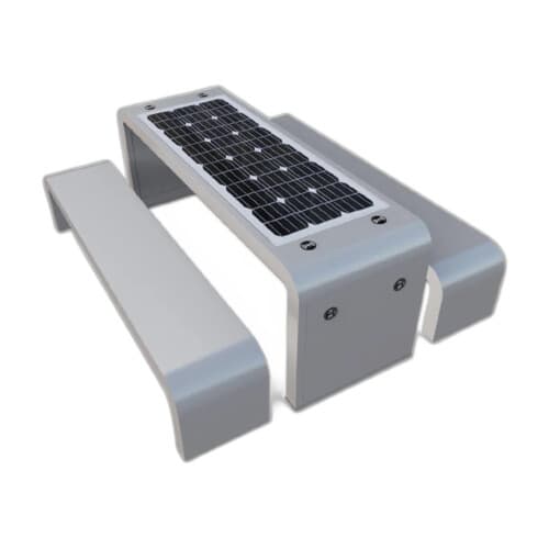 Bancă solară cu masă — încărcare wireless, USB și USB-C