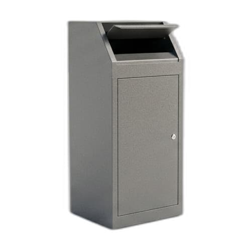 Coș de gunoi urban V1 — metalic, cu ușă basculantă