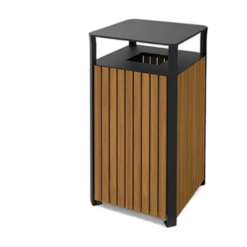 Coș de gunoi urban V2 — 120 L, cu panouri WPC