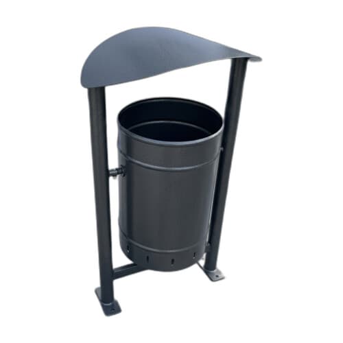 Coș de gunoi urban V3 — 38 L, cu acoperiș