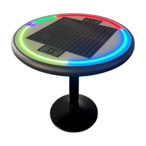 Masă solară smart cu iluminare RGB și încărcare wireless