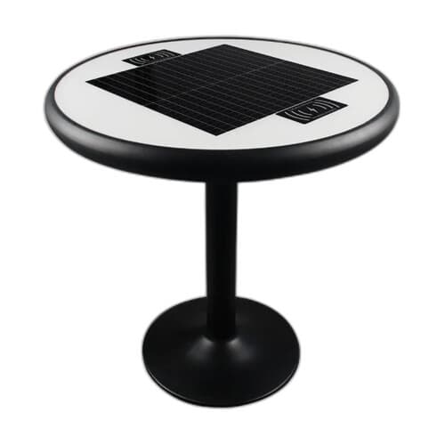 Masă solară rotundă cu încărcare wireless, USB și Bluetooth