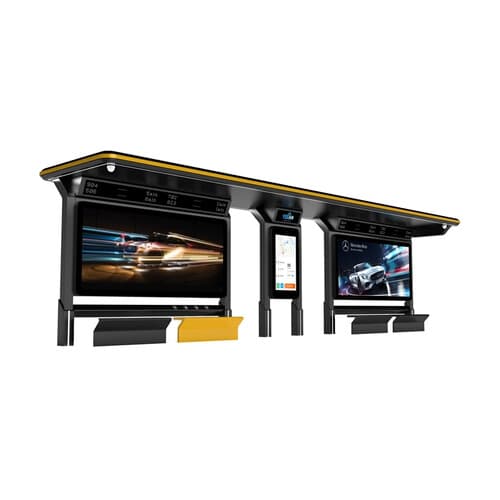 Stație de autobuz din oțel galvanizat cu casetă publicitară — 6,3 m