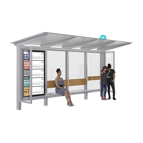 Stație de autobuz metalică decorativă cu iluminare LED