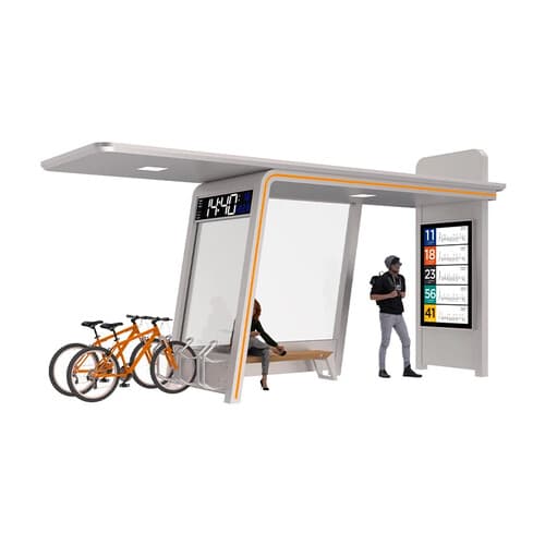 Stație de autobuz modulară cu parcare pentru biciclete — 7 m