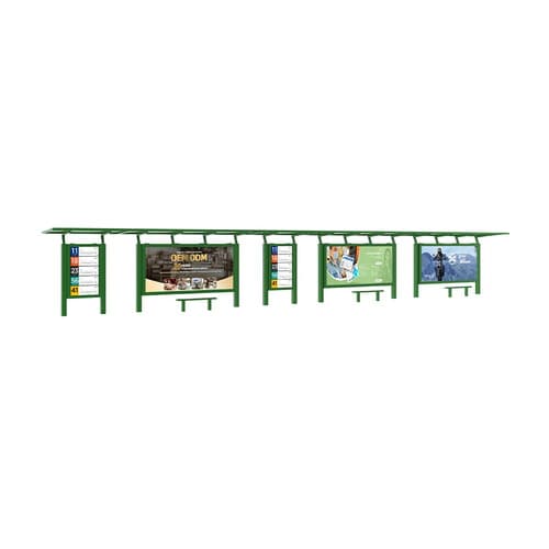 Stație de autobuz solară din aluminiu cu iluminare LED de înaltă luminozitate