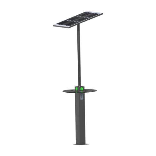 Stație de încărcare solară cu masă — USB, wireless și Bluetooth
