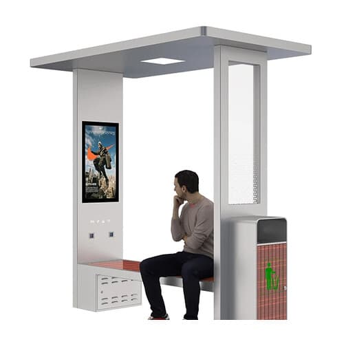 Stație de așteptare taxi solară cu difuzor Bluetooth și modul 4G