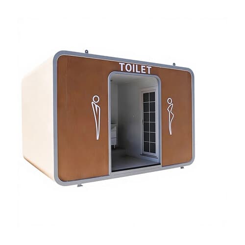 Toaletă publică mobilă cu două cabine
