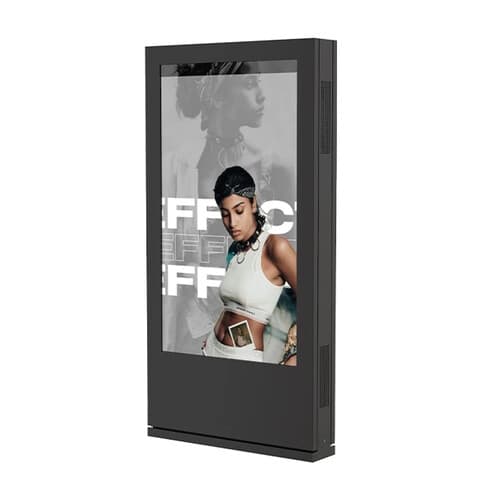 Totem LCD outdoor 55″ cu față dublă — 4K, touch, 5000 nits, CMS inclus
