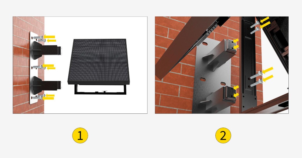 Instalare simplă ecran LED outdoor pe perete