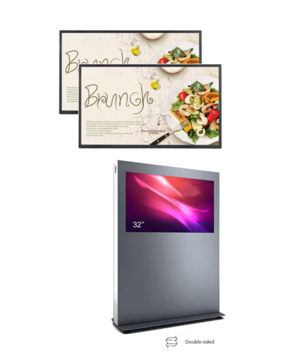 Kiosk / Totem Indoor back-to-back 32'' - Display LED 32" FHD 24/7 Profesional LG 32SM5J-B si totem BXH32N-SAB