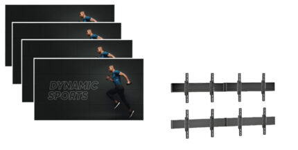 Solutie VideoWall cu fixare pe perete Vogel's 2x2, 4 Display-uri SMART Signage LG 55VL5PJ - Bezel 3.5mm edge to edge