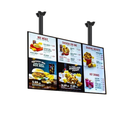 Meniu Board cu 3 display-uri portret LG 49" si prindere de tavan Vogel`s