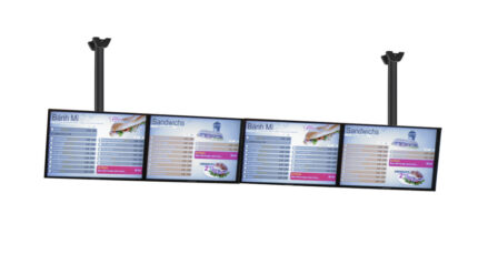 Meniu Board cu 4 display-uri LG si suport de tavan Vogel`s