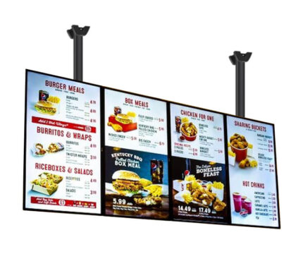 Meniu Board cu 4 display-uri portret LG 49" si prindere de tavan Vogel`s