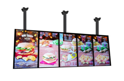 Meniu Board cu 5 display-uri portret LG 49" si prindere de tavan Vogel`s